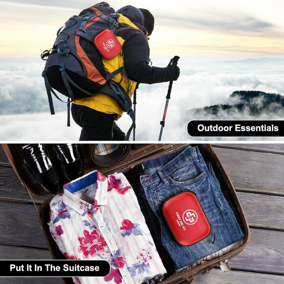 Mini First Aid Kit 150 Piece Small Waterproof Medical Kit for Home Car Sports - Picture 5 of 6